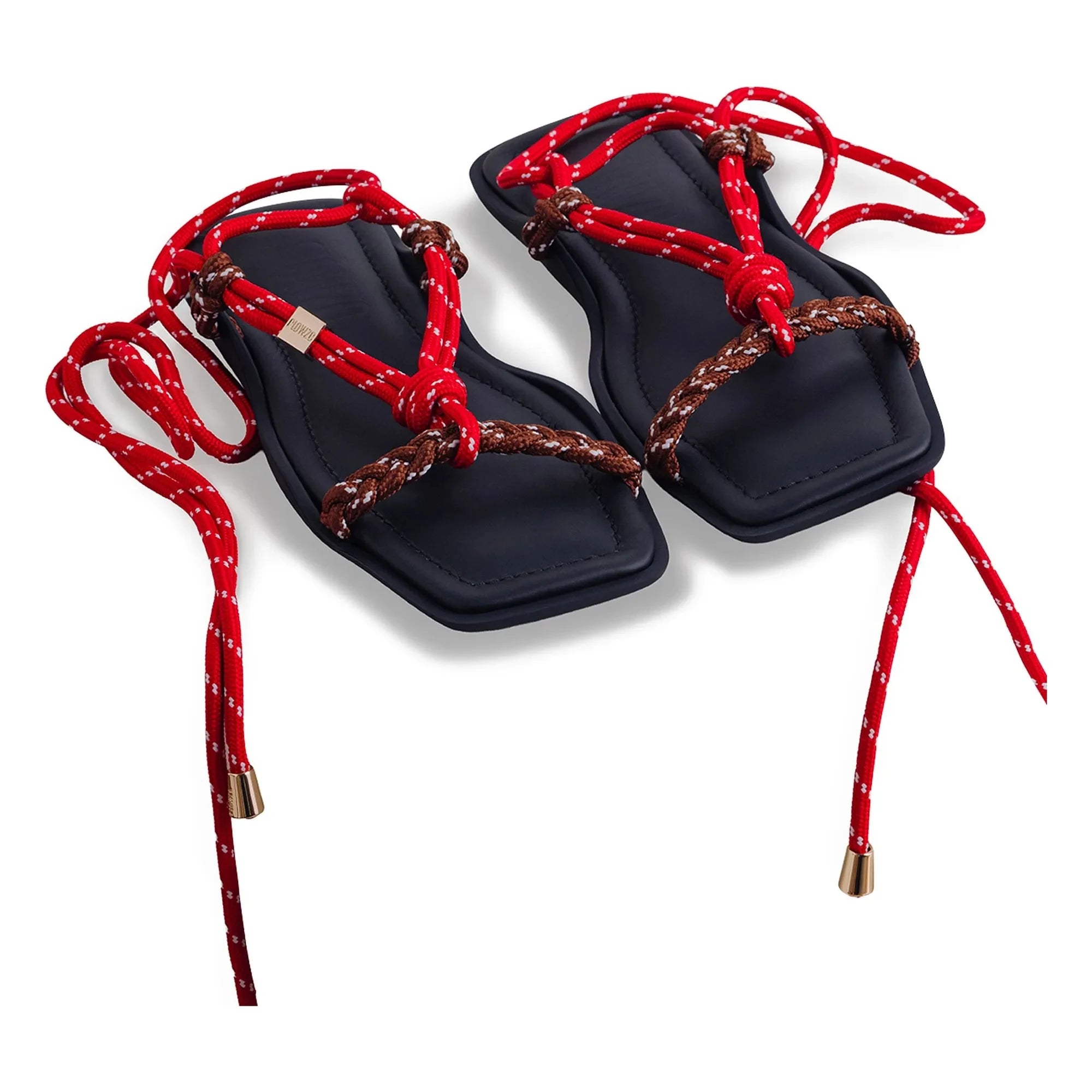 Flòwze - Flò Square Double Strap Sandals | Red