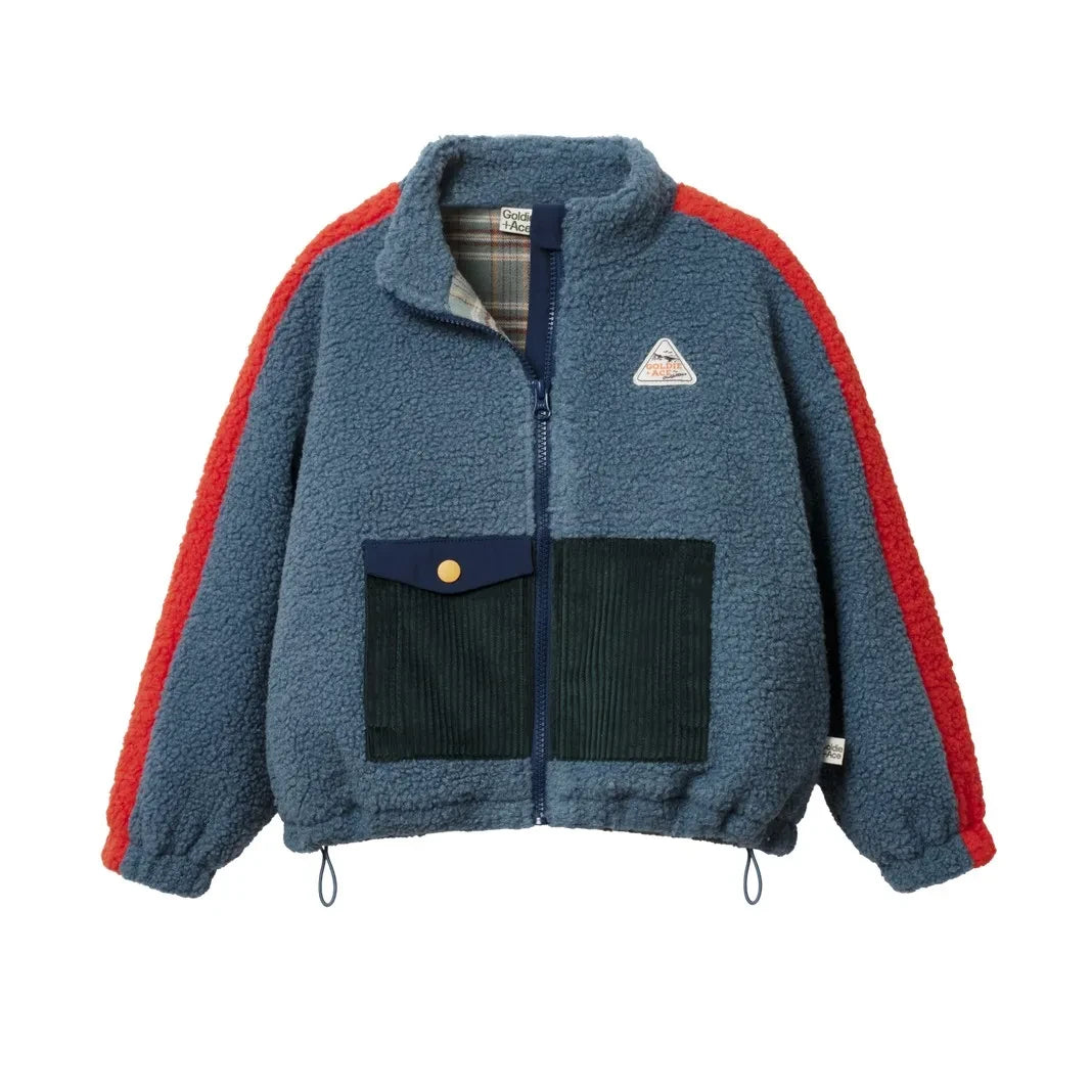 Goldie + Ace - Retro Sherpa Tarzı Mont | Mavi