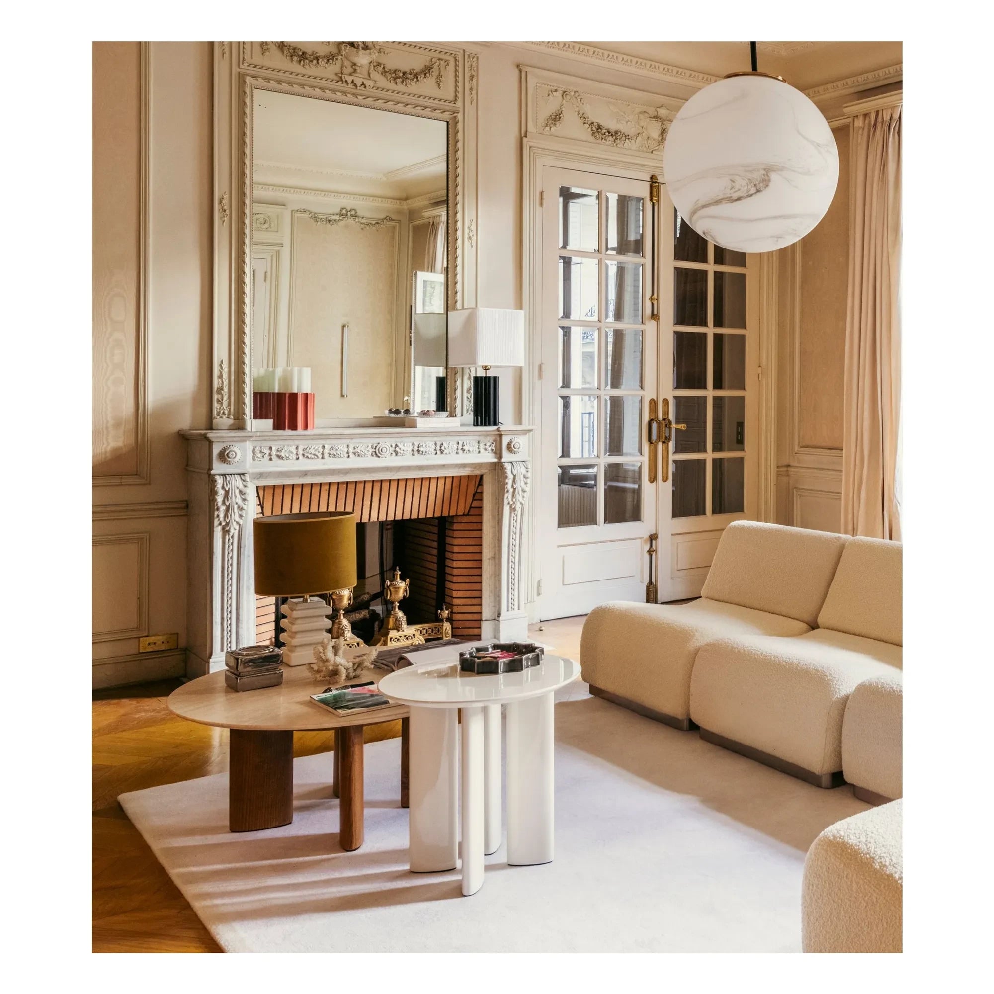 The Socialite Family - Lacquered Walnut Carlotta Side Table | Cream