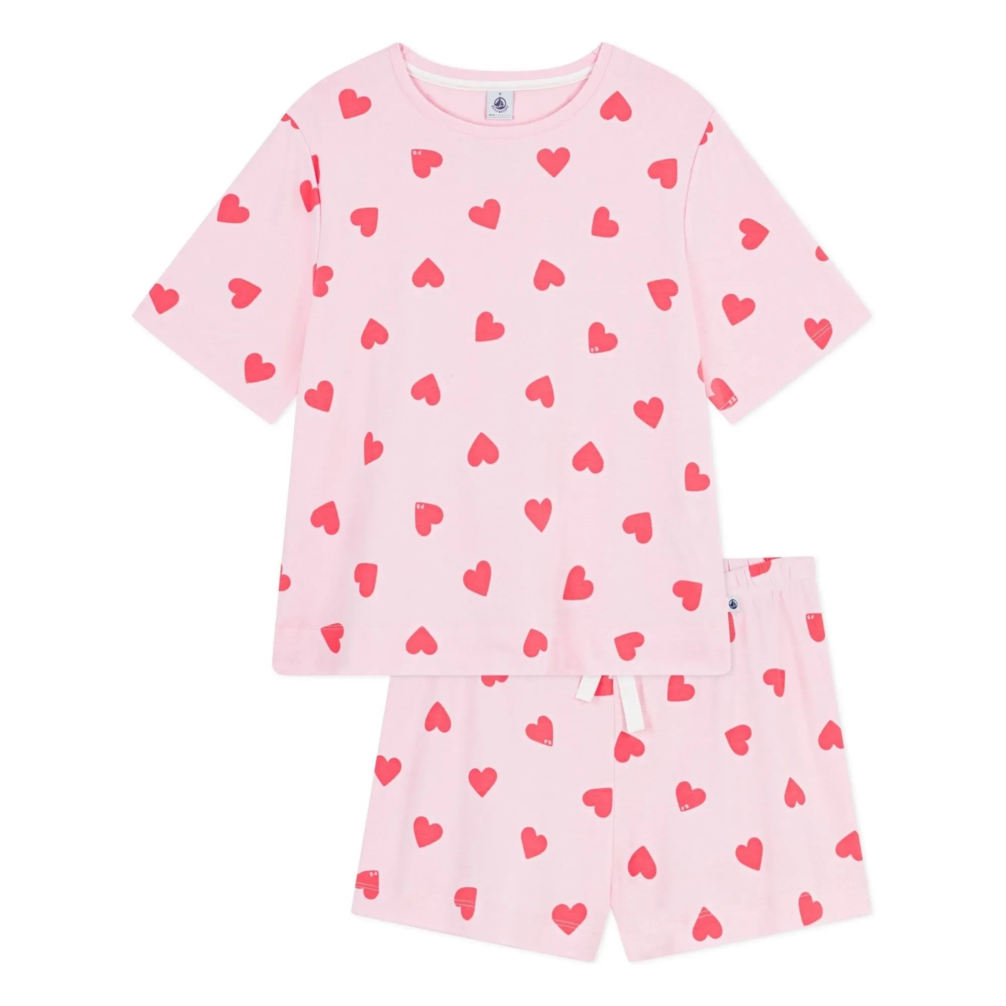 Petit Bateau - Heart-shaped Pajama Shorts | Pink
