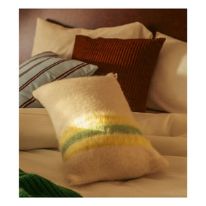The Socialite Family - Carino rectangular striped mohair cushion | Yellow