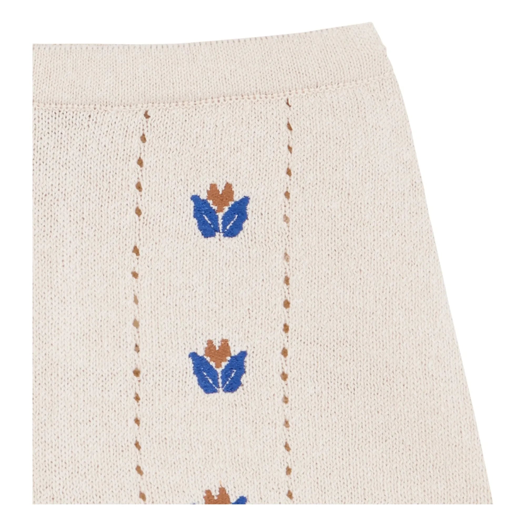 birinit - Embroidered Thin Knit Shorts | Ivory