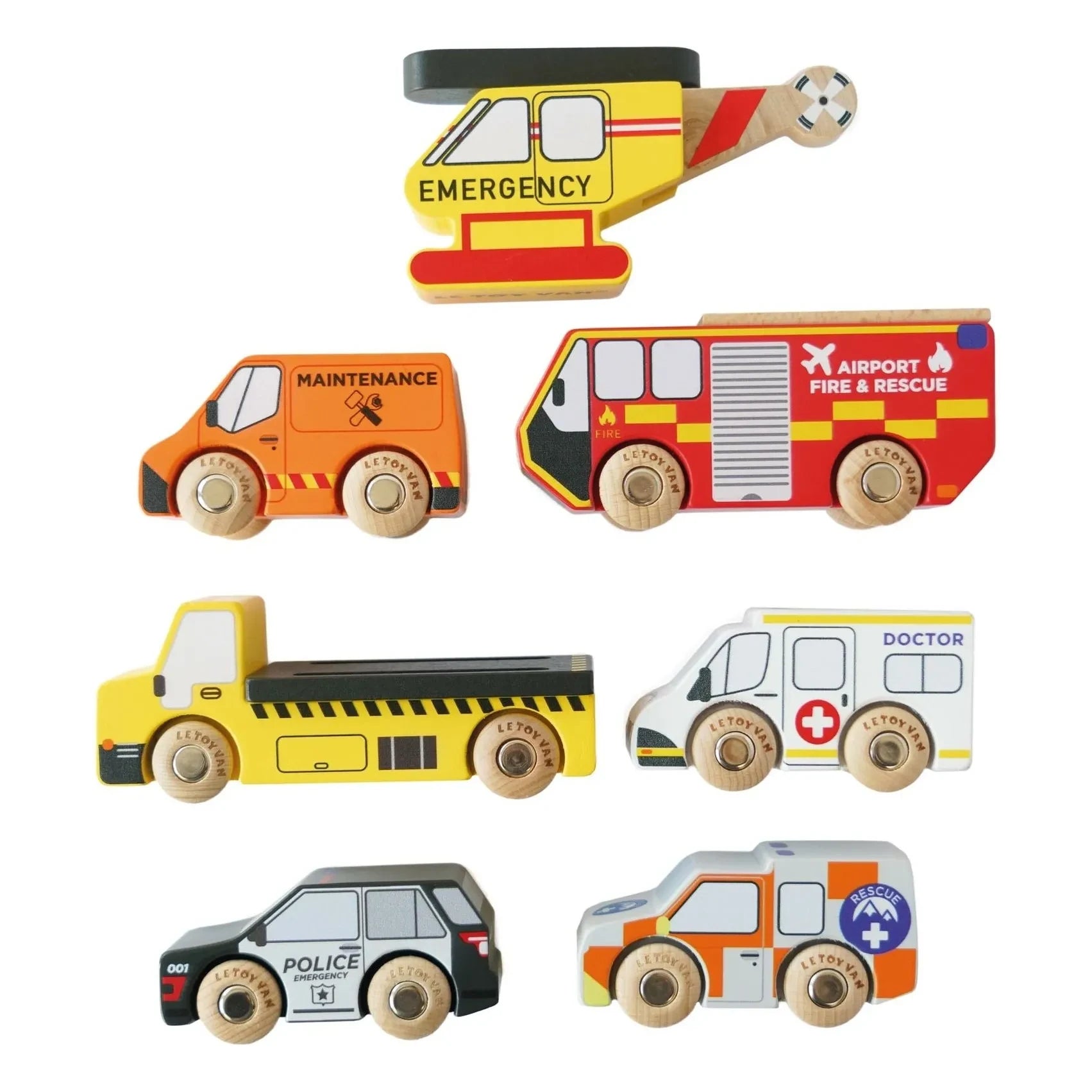 Le Toy Van - Rescue Vehicles - 7-piece Set