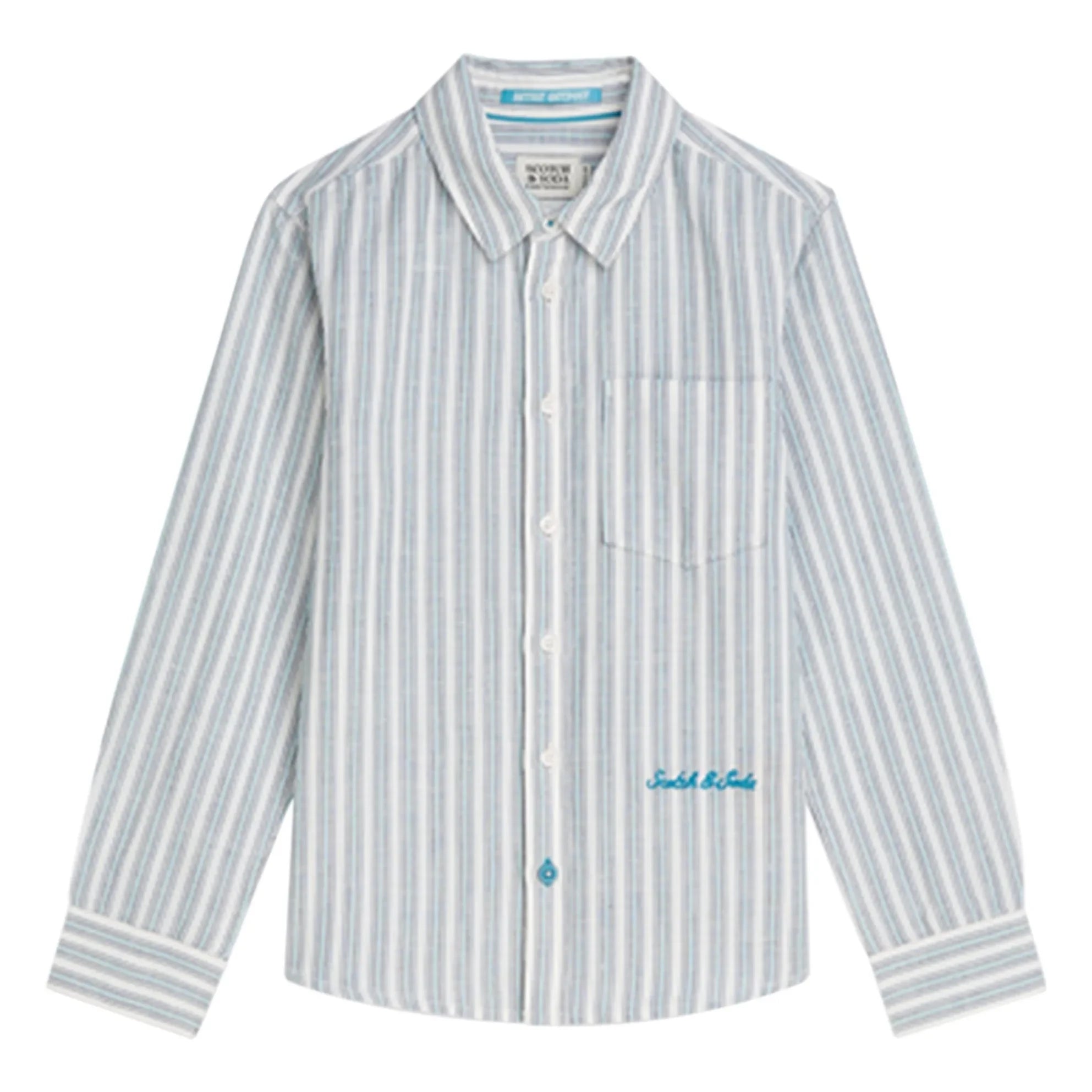 Scotch & Soda - Striped Linen Shirt | Light Blue