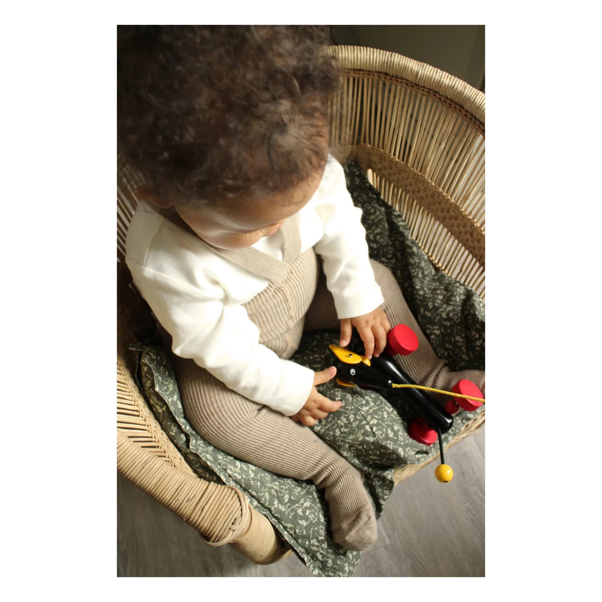 Silly Silas - Organic Cotton Striped Suspender Tights | Beige