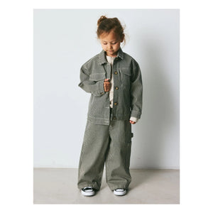 brunobruno nation - Lou Striped Organic Cotton Jacket | Dark Green