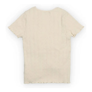the new society - Romero Organic Cotton Ribbed T-Shirt | Ecru