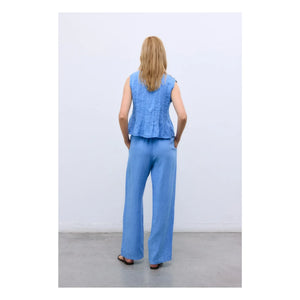 the new society - Melissa Linen Pants | Blue