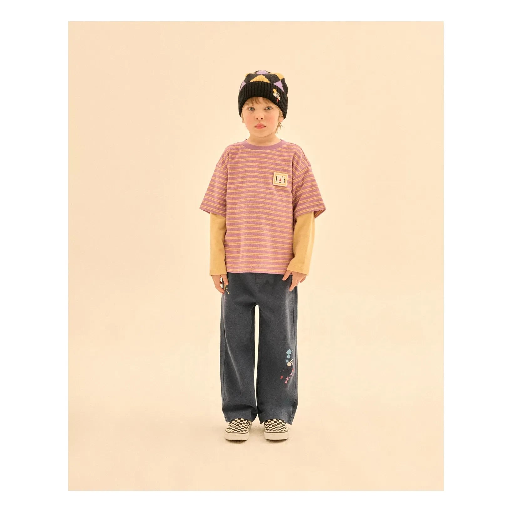 Jelly Mallow - Layered Striped T-Shirt | Purple