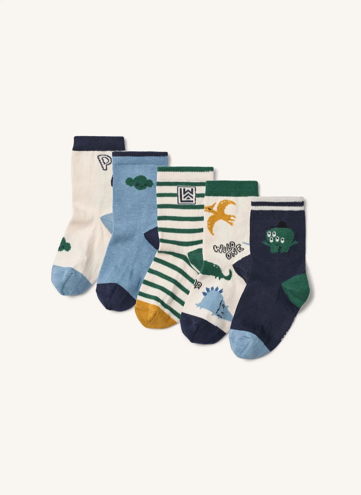 Liewood - Silas Dinosaur 5-Pack Socks | Green