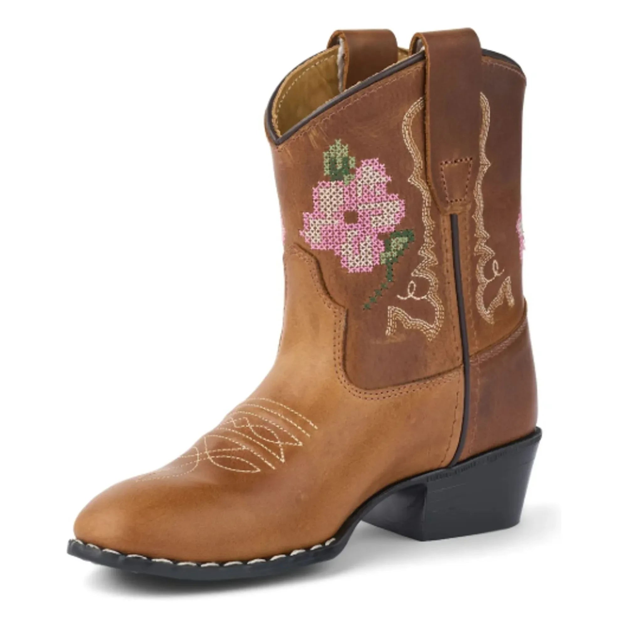Copenhagen Colors - Low Cowboy Boots with Flowers - Copenhagen Colors X Bootstock | Cognac
