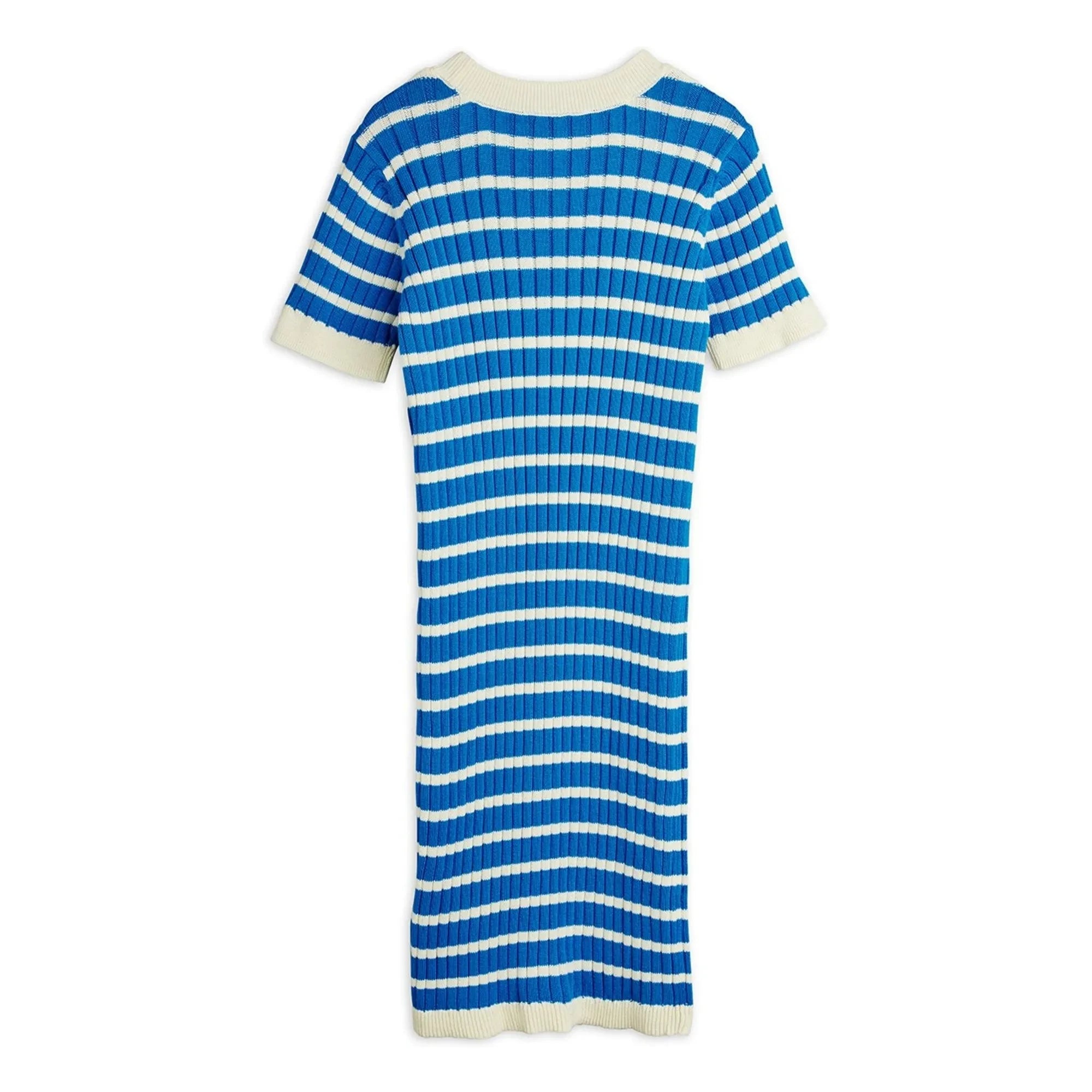 Mini Rodini - Striped Ribbed Dress Made of Organic Cotton | Blue