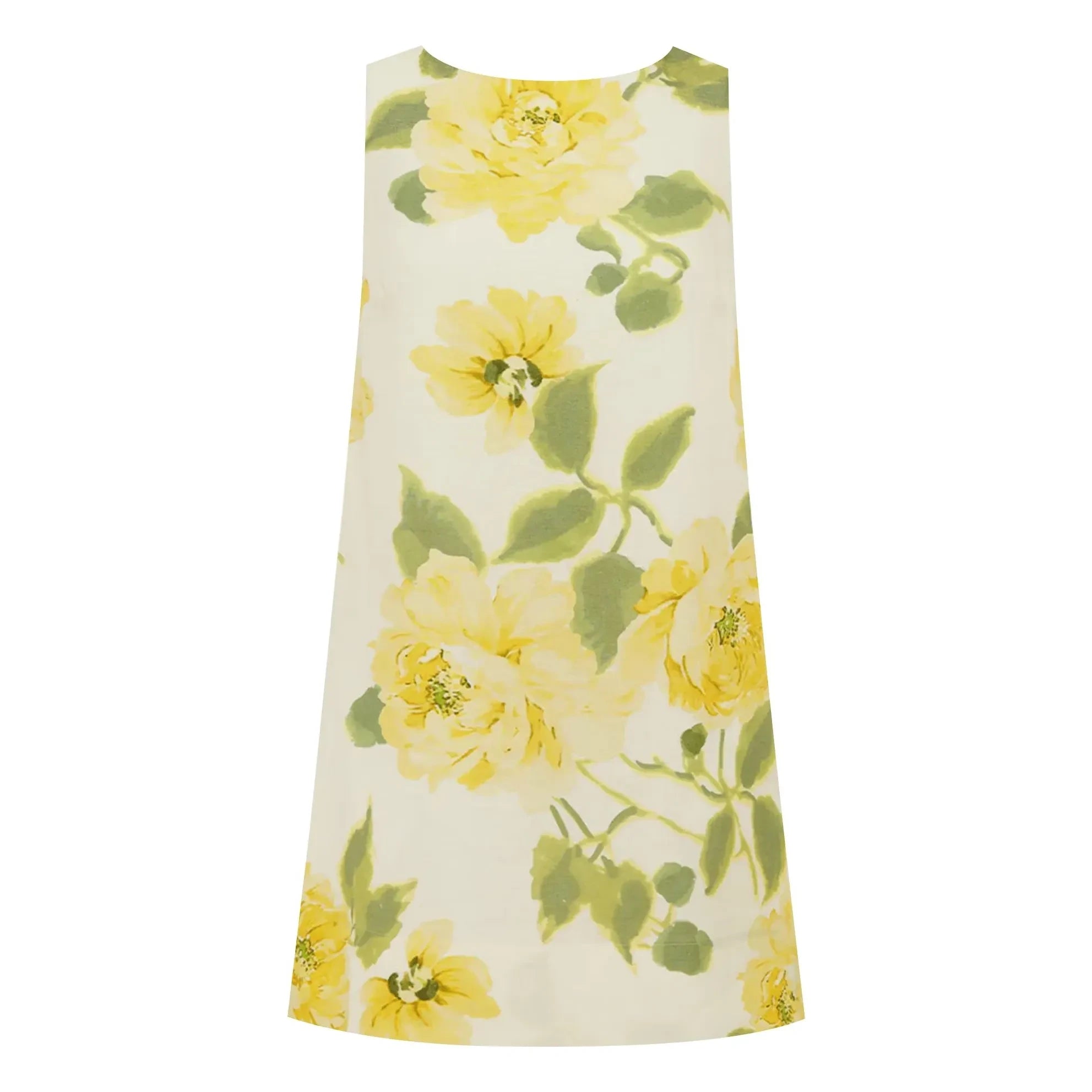 Peony - Linen Shift Dress | Yellow