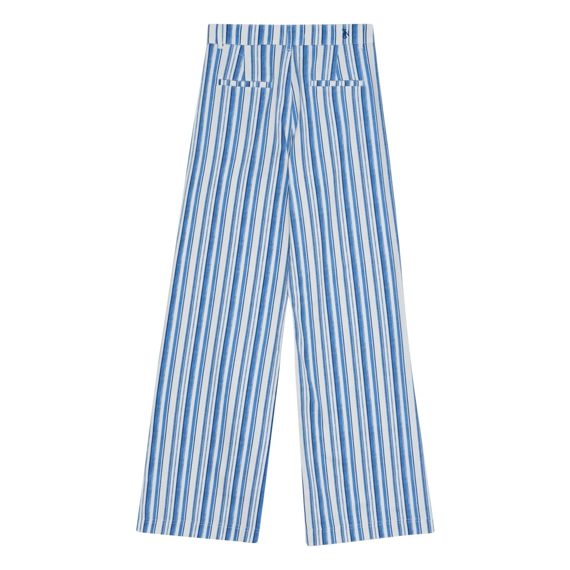 the new society - Olmo Cotton Striped Pants | Blue