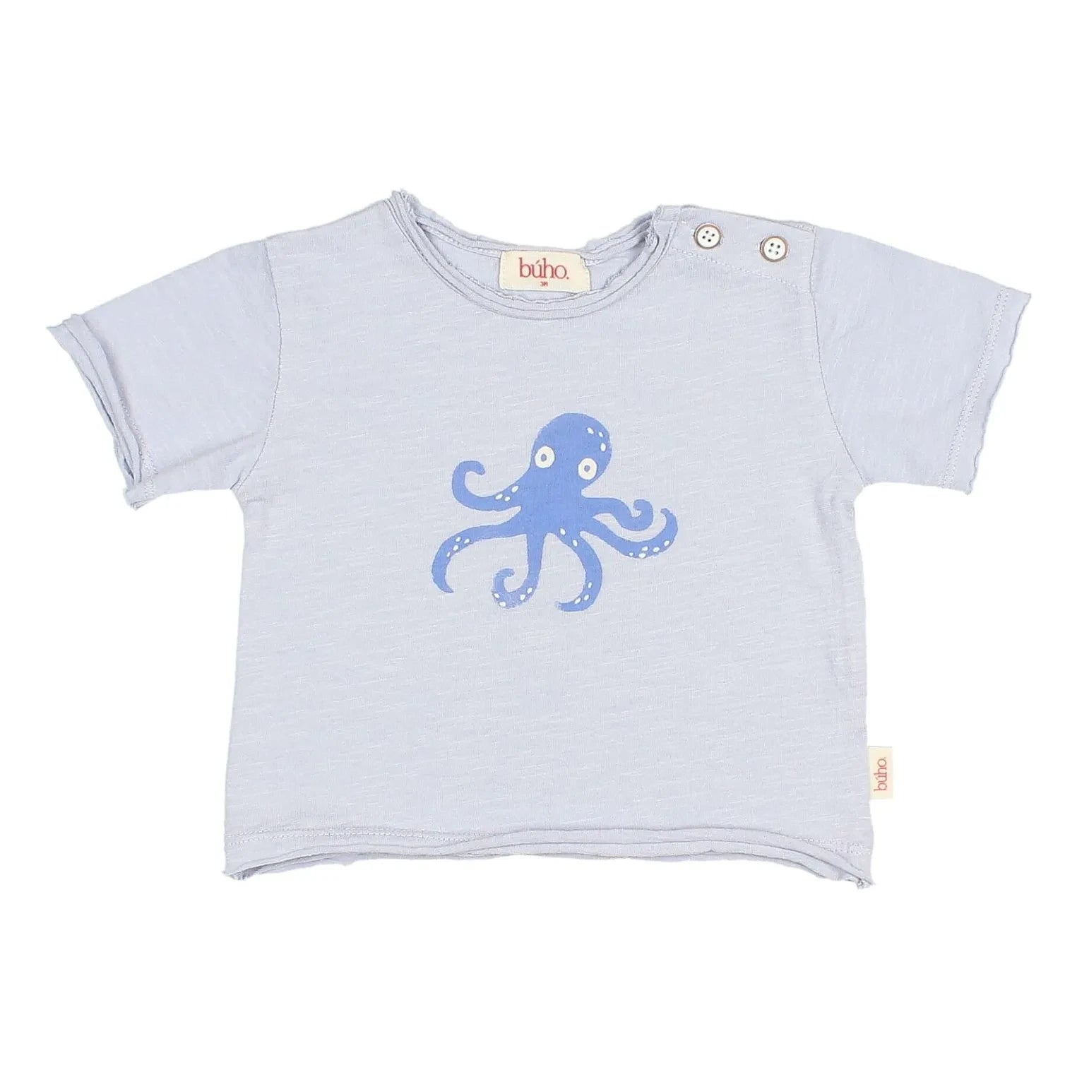 Búho - Organic Cotton Octopus T-shirt | Light Blue