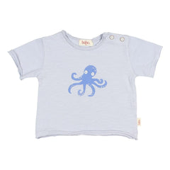 Búho - Organic Cotton Octopus T-shirt | Light Blue