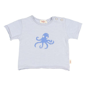 Búho - Organic Cotton Octopus T-shirt | Light Blue