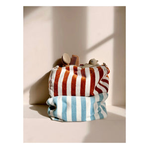 Rose in April - Vic Striped Towel Fabric Toiletry Bag | Light Blue