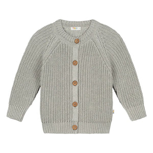 Yuki - Organic Cotton Raglan Cardigan | Gray