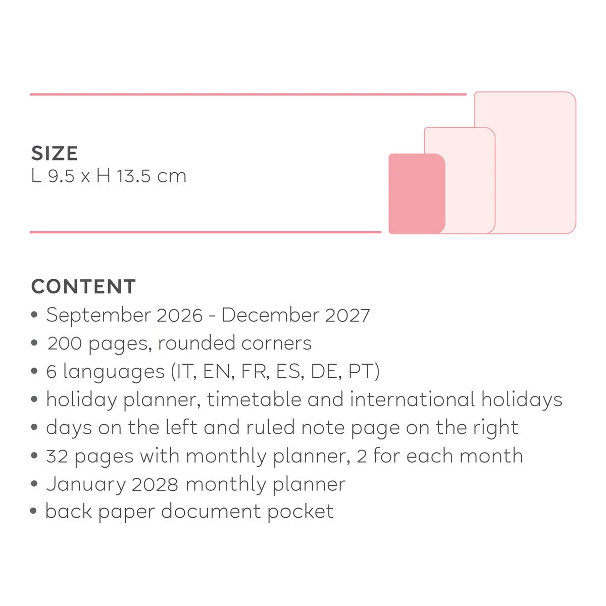 Legami - 16-Month Weekly Photo Planner 2026/2027 - Pink Teddy Bear - Small Notebook