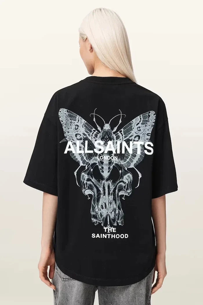 AllSaints kadın pamuklu oversize tişört HALIS