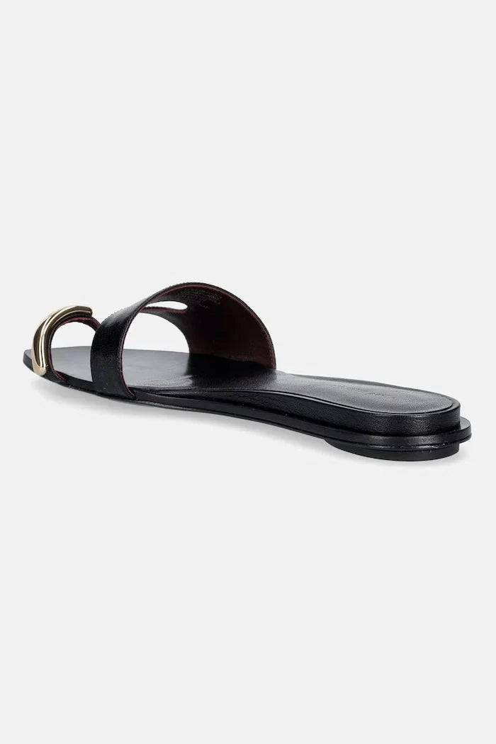 Tory Burch Deri Düz Taban Kadın Terlik Pierced Slide