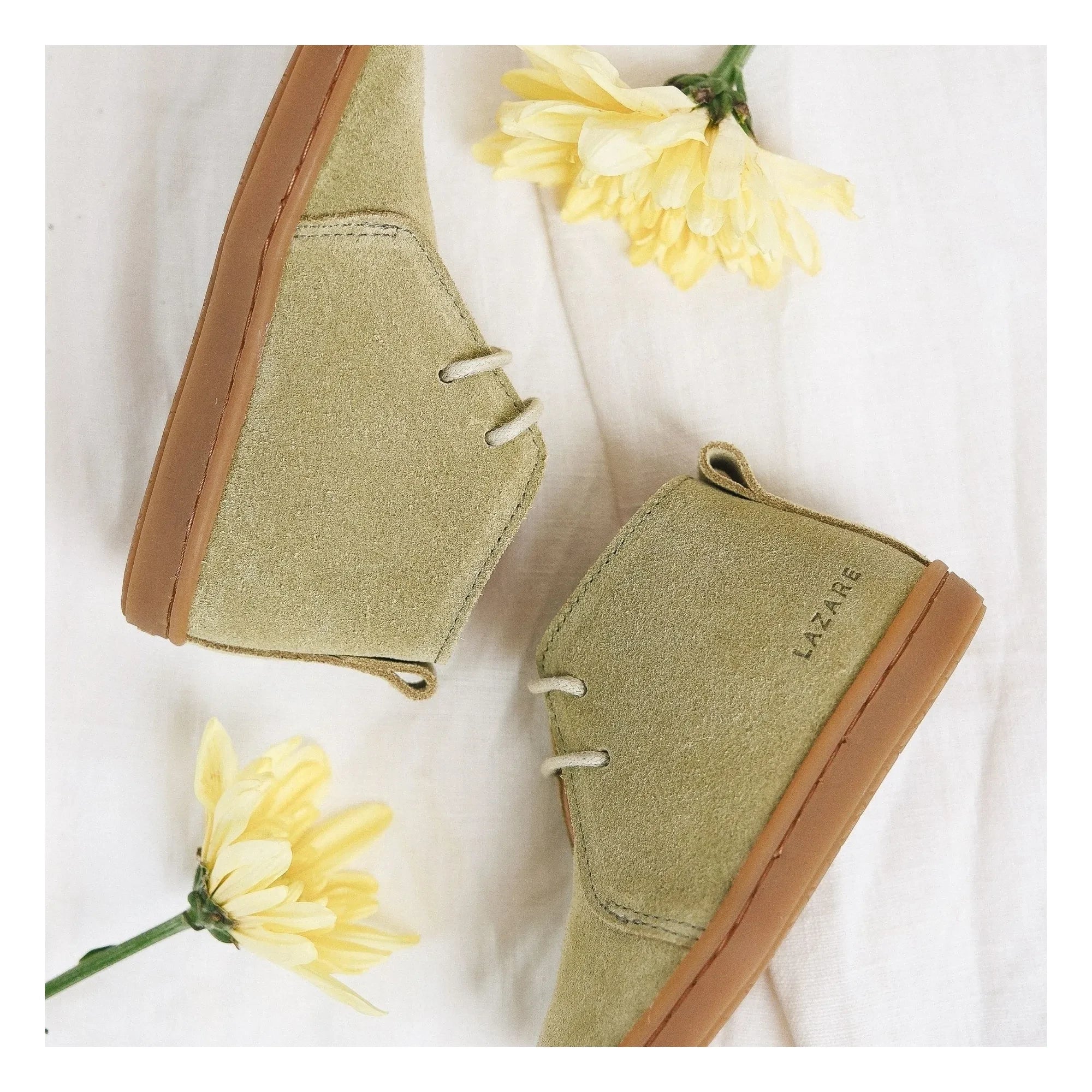 Lazare - Raoul Suede Lace Sneakers | Almond Green