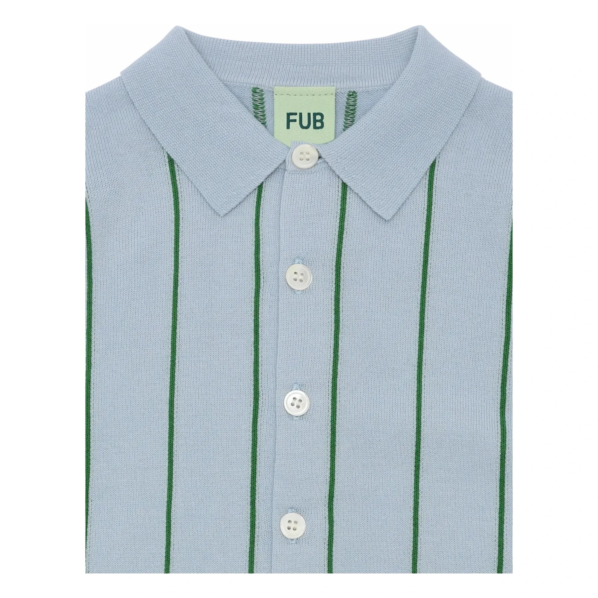 FUB - Striped Shirt Extra Thin Mesh Organic Cotton | Light Blue