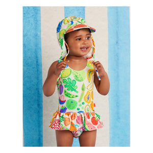Halcyon Nights - Fruits Ruffles Swimsuit Made from Recycled Fiber | Off-White