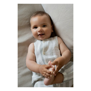 1+ in the Family - Mori Striped Linen Overalls | Ecru