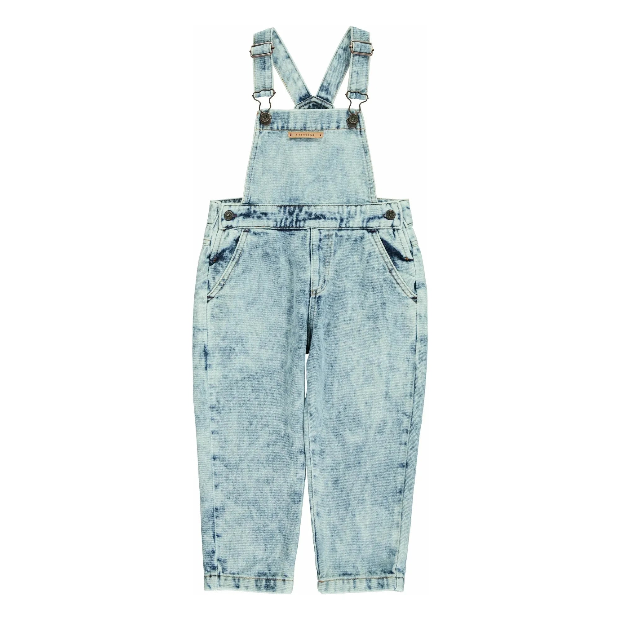 Piupiuchick - Washed Denim Dungarees | Light Blue