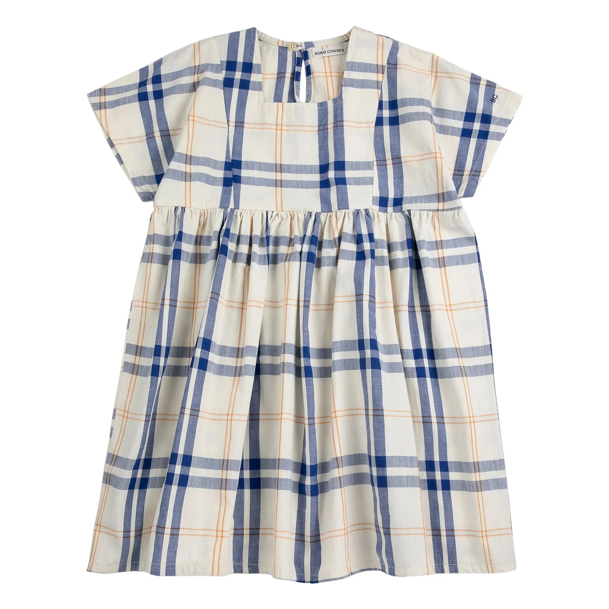 Bobo Choses - Tartan organic cotton dress | Off-white