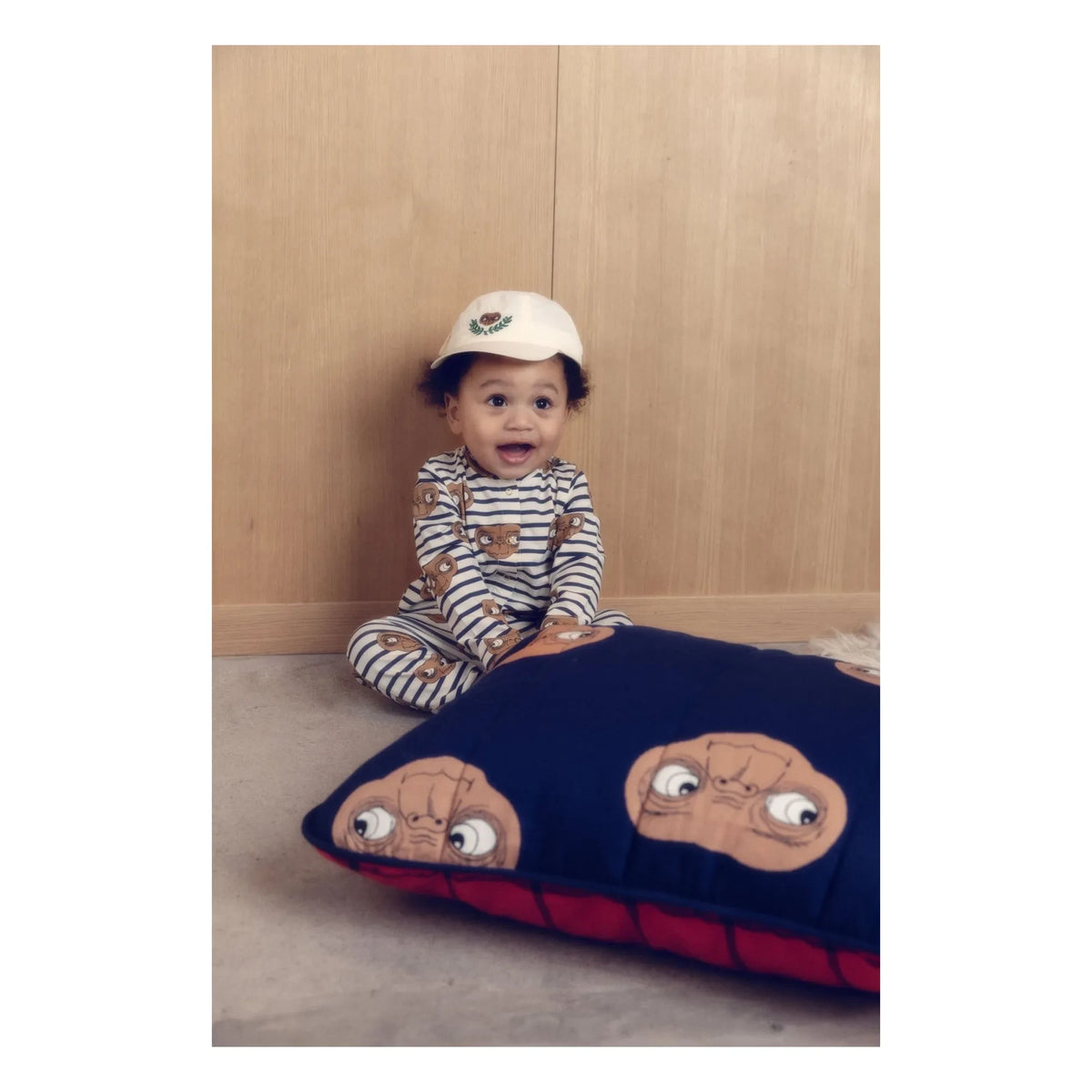 Mini Rodini - E.T. Embroidered Hat | White