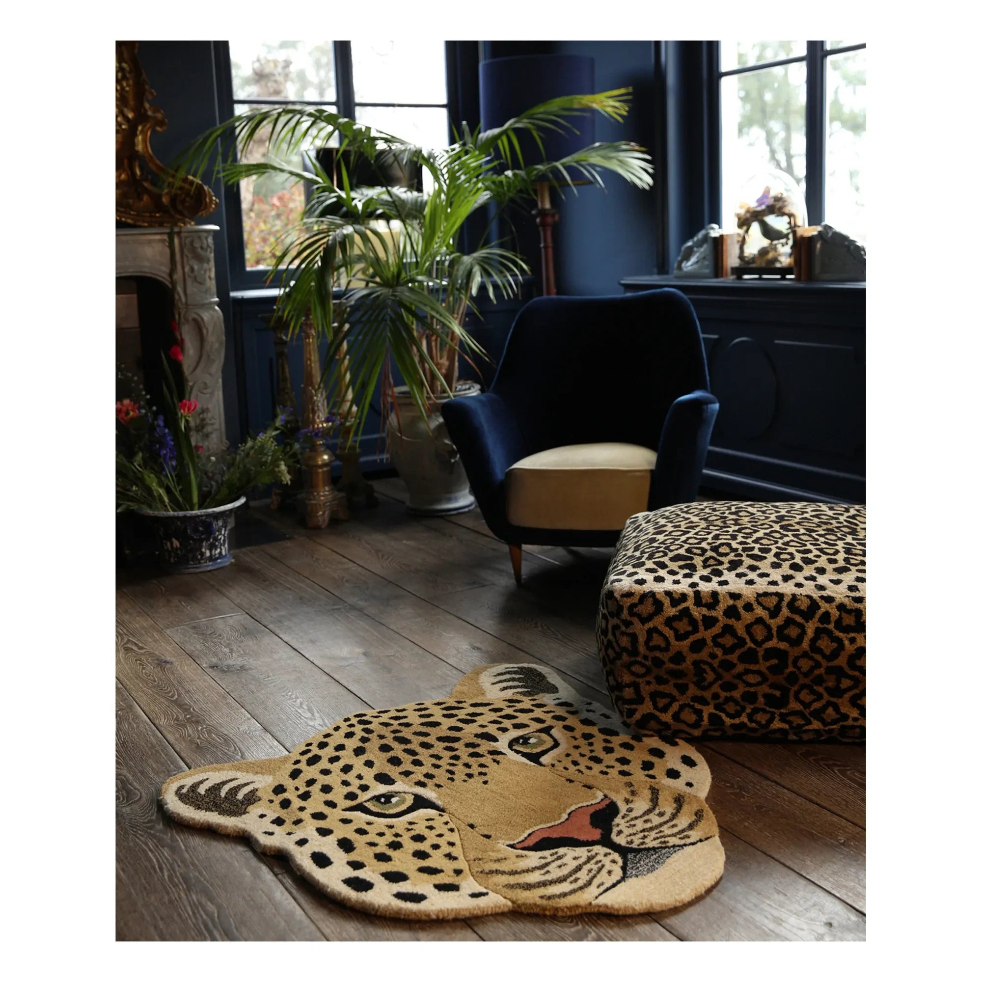 Doing Goods - Himani Leopard Head Rug | Brown