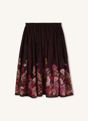 Chloé - Fleurie Yün gazlı etek | Plum