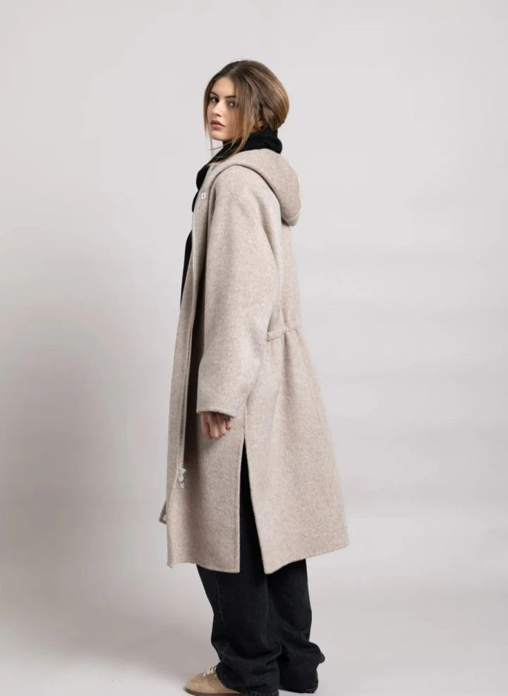Smallable Woman - Equinoxe Wool Hooded Coat | Pearl grey