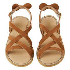 Emile et Ida - Leather Cross-Strap Sandals | Camel