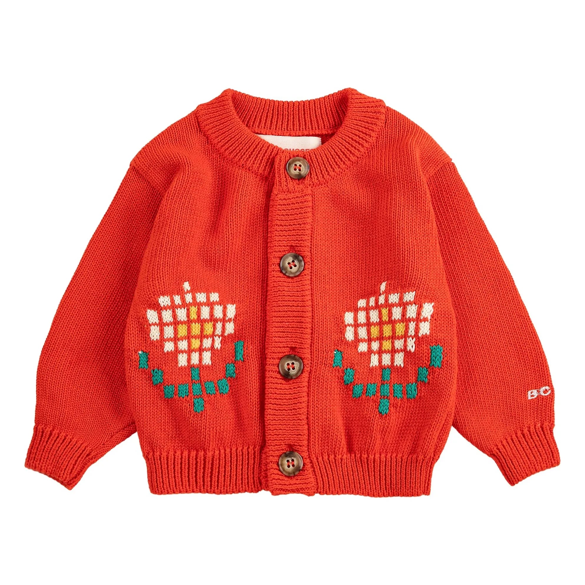 Bobo Choses - Organic Cotton Marguerites Baby Cardigan | Red