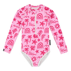 Beach & Bandits - Tropical Breeze UV-Protection Swimsuit Recycled Fibers | Pink