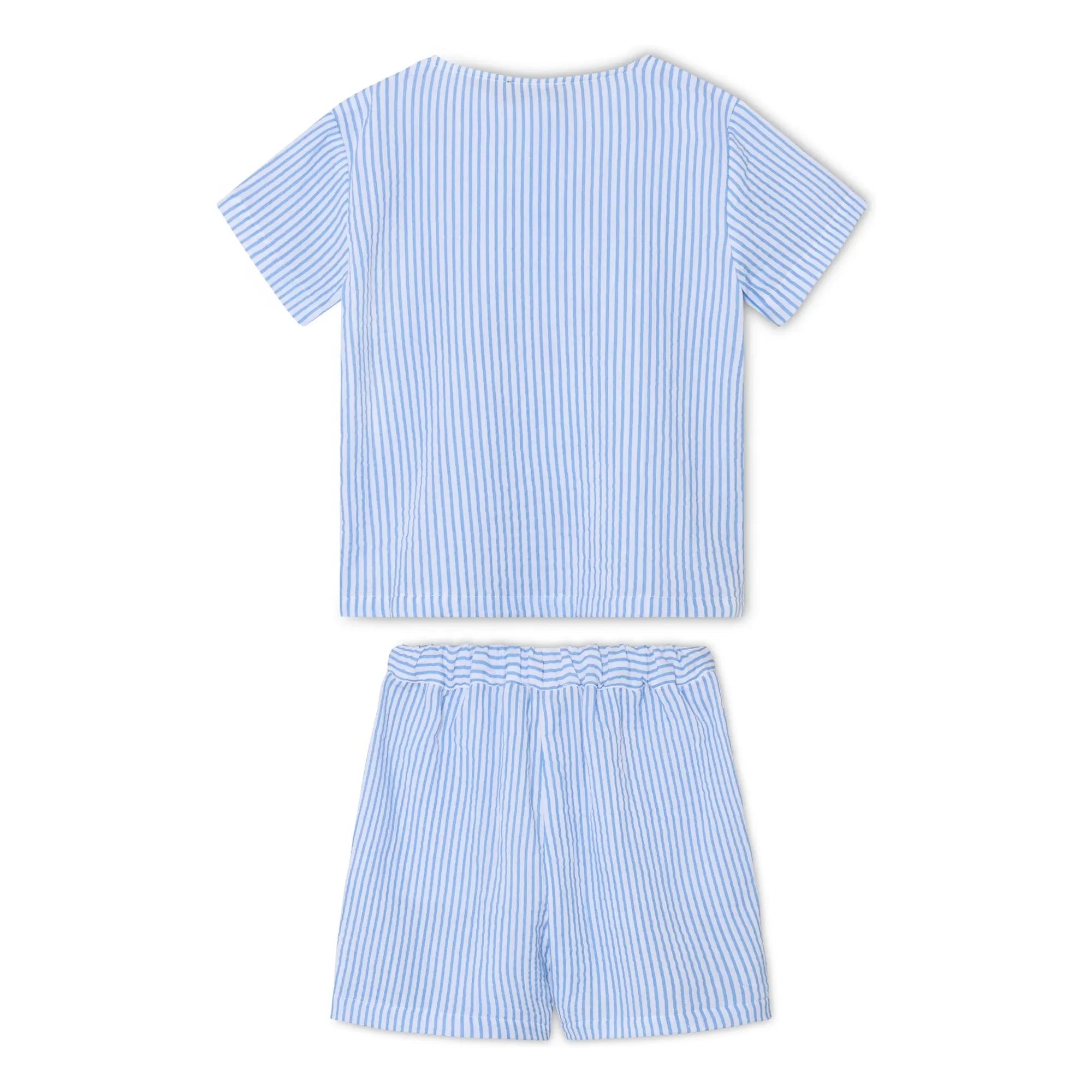Fliink - Striped Cha Cha Shorts and T-Shirt Set | Light Blue