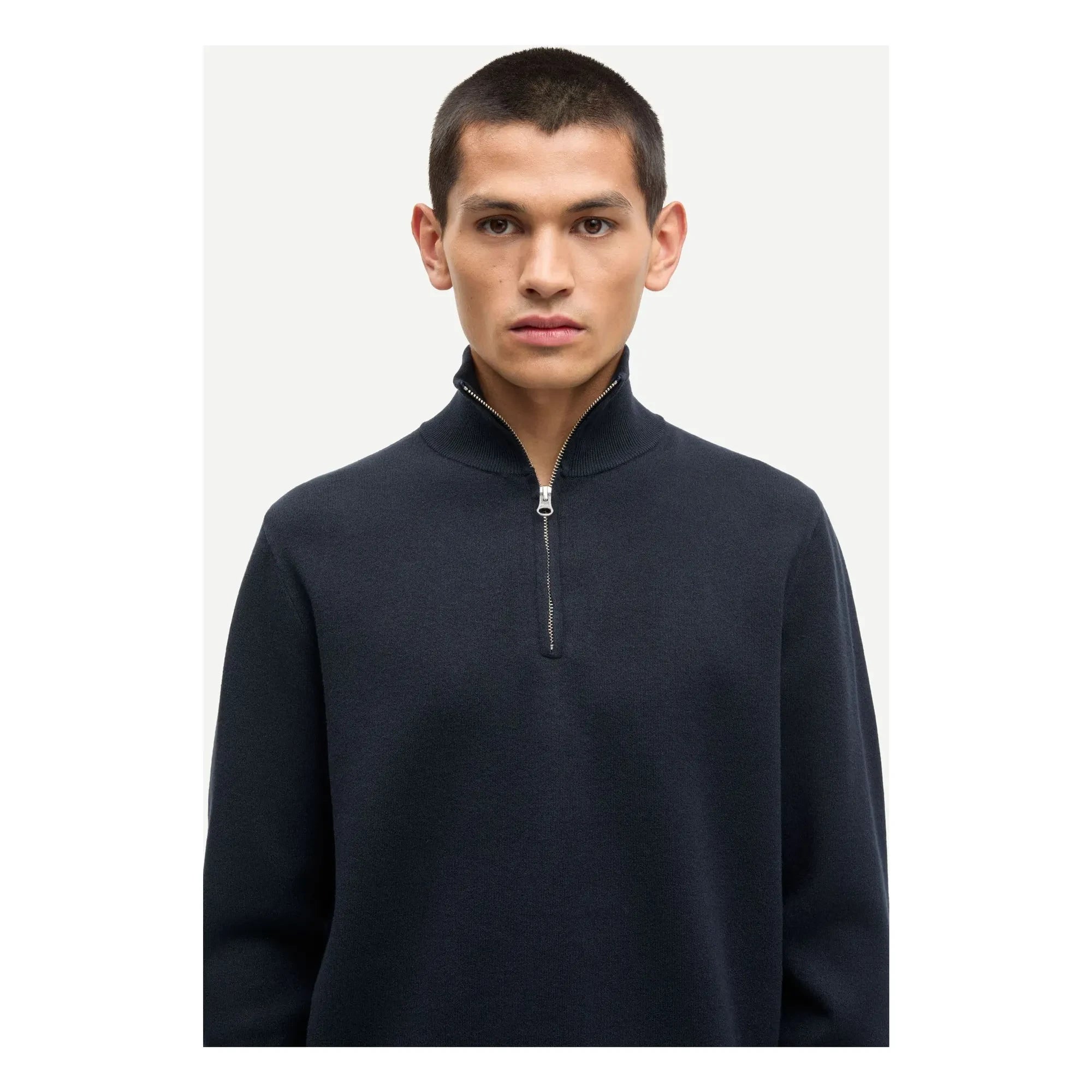 Samsoe Samsoe - Gunan Half-Zip Sweatshirt | Dark Blue