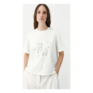 Cordera - Organic Cotton Embroidered T-Shirt | White