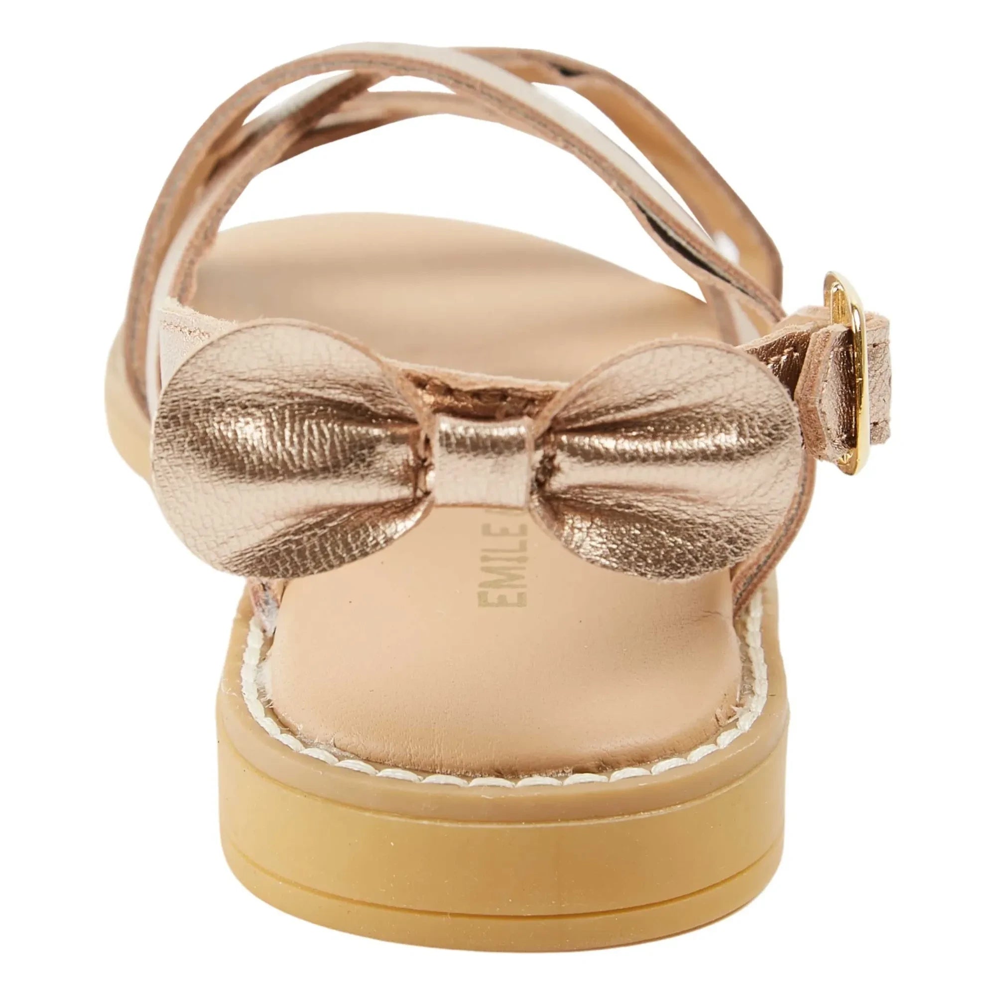 Emile et Ida - Leather Cross-strap Sandals | Gold