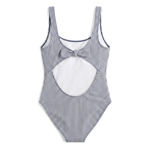 Smallable Kid - Salma Striped Swimsuit | Navy Blue