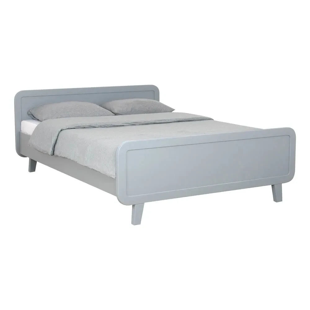 Laurette - Round Bed 140x200cm - Light Gray | Gray