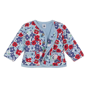 Petit Bateau - Organik Pamuk Fleurie Kapitone Ceket | Mavi