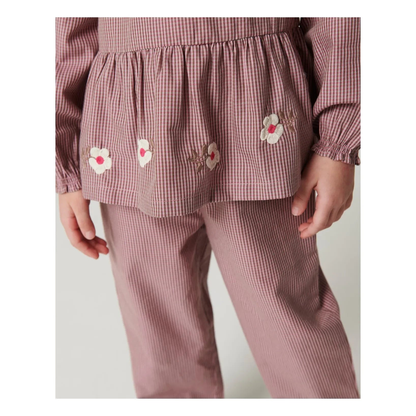 Copenhagen Colors - Organic Cotton Checked Trousers | Dusty Pink