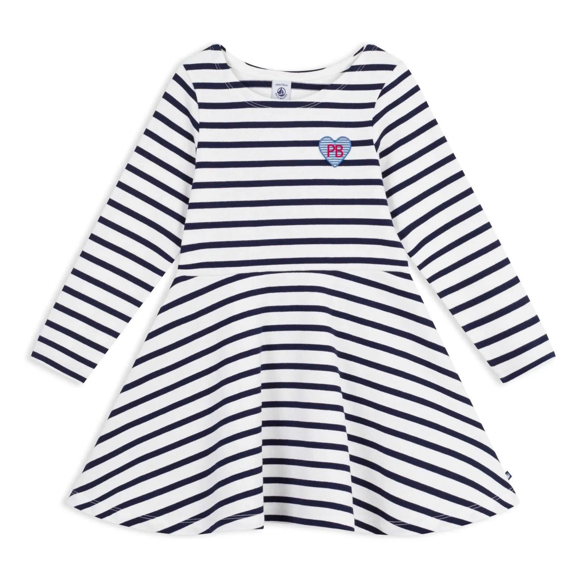 Petit Bateau - Çizgili Klok Elbise | Beyaz