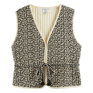 Emile et Ida - Bennet Leopard Sleeveless Vest | Black