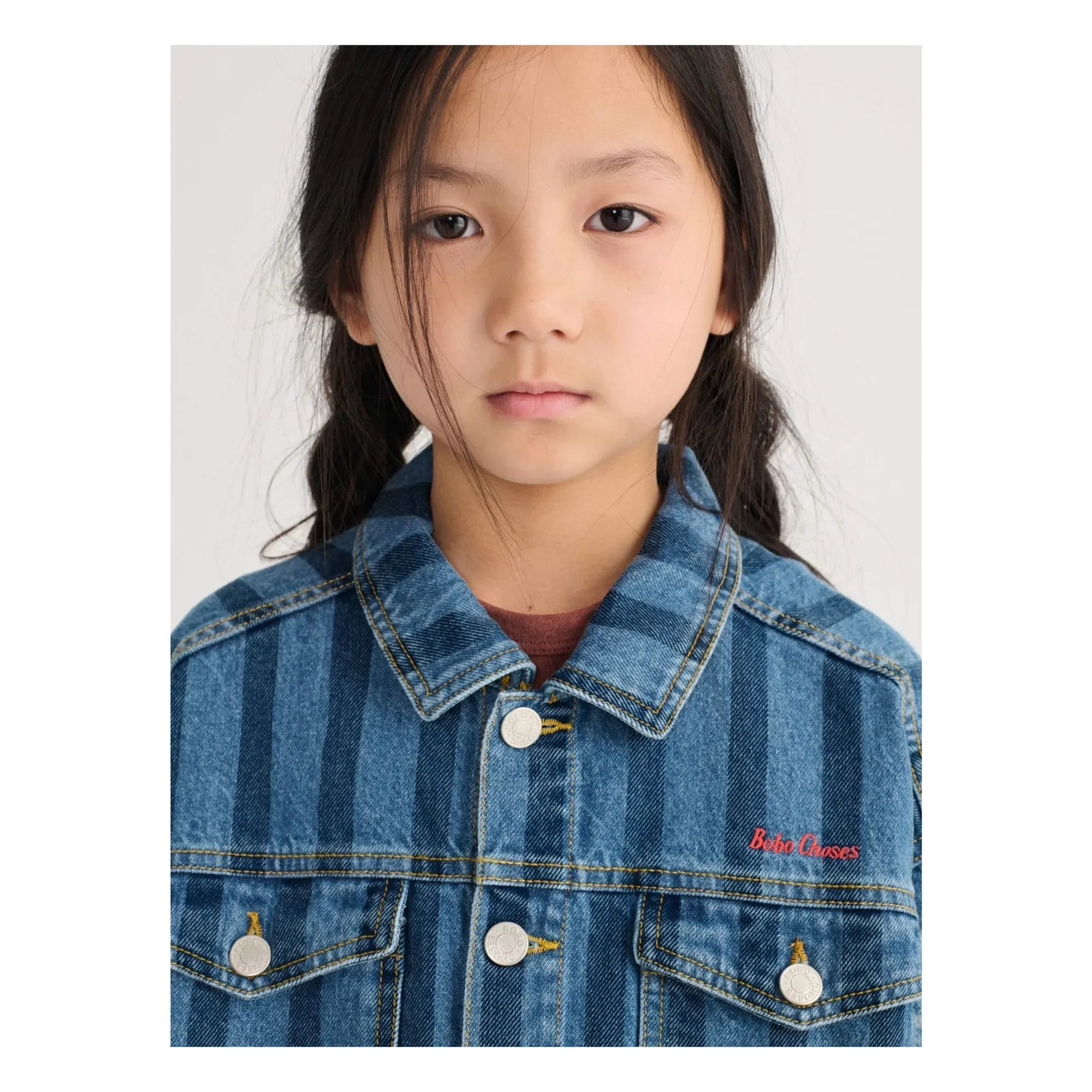 Bobo Choses - Striped Denim Organic Cotton Jacket | Blue